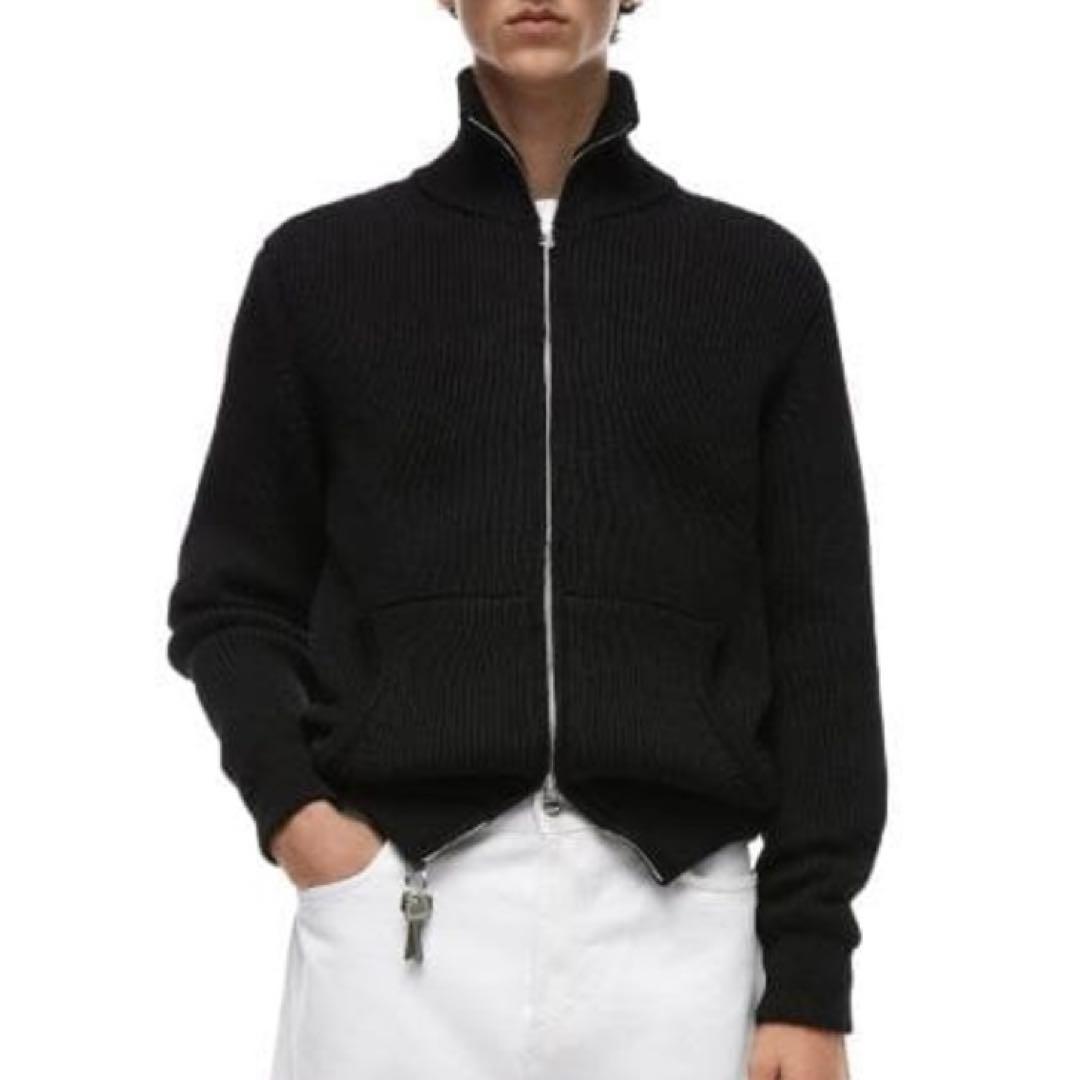 ZARA ORIGINS ジップアップカーディガン黒 M ドライバーズニット