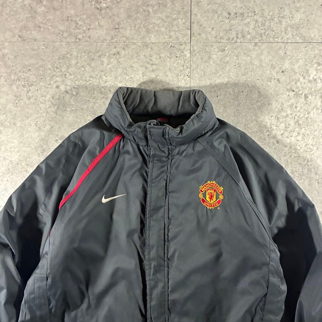 00sNIKE中綿ウォームアップジャケット刺繍ロゴマンチェスターユナイテッド