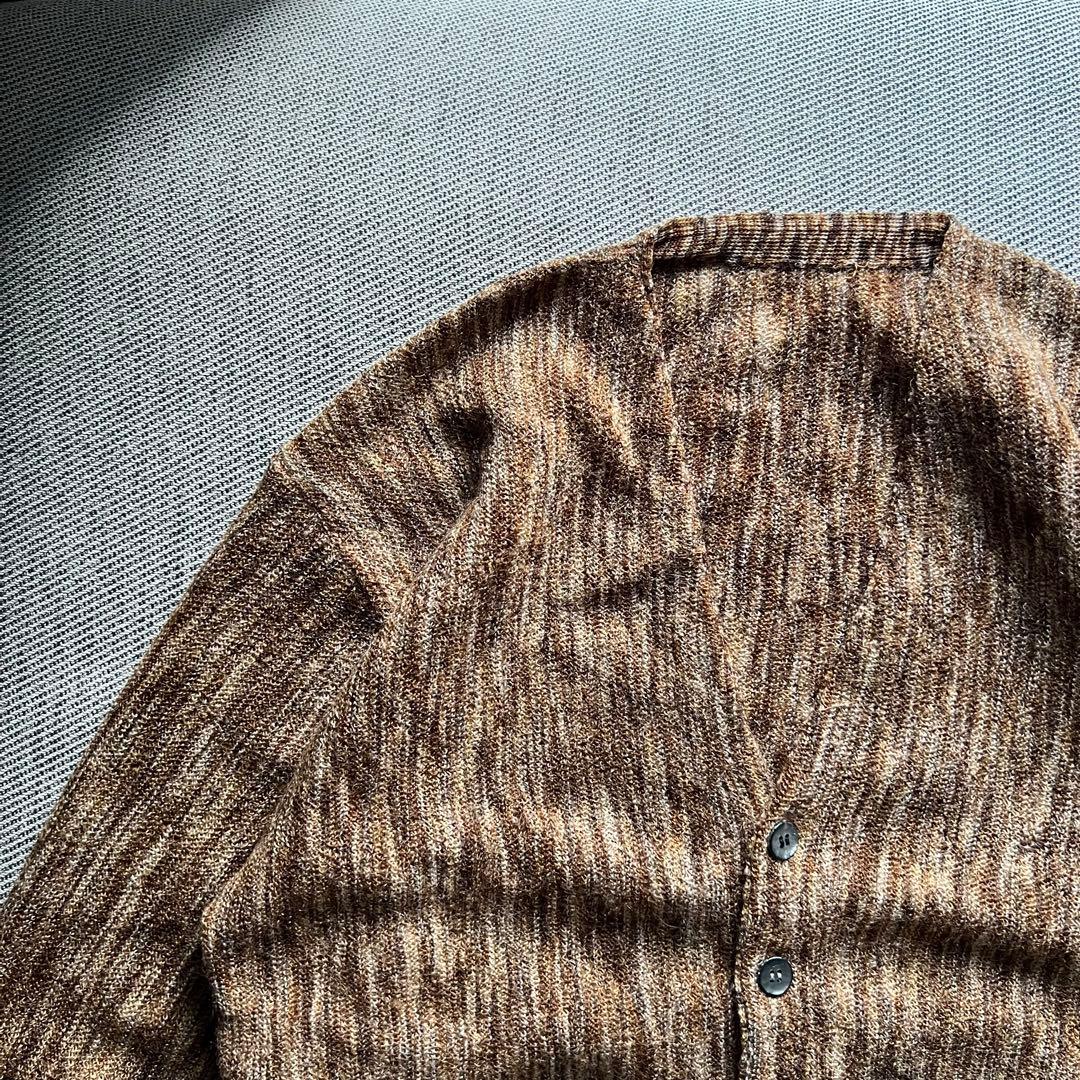 希少60's アルパカ　モヘアカーディガン　ブラウン　ミックスカラー　グランジ