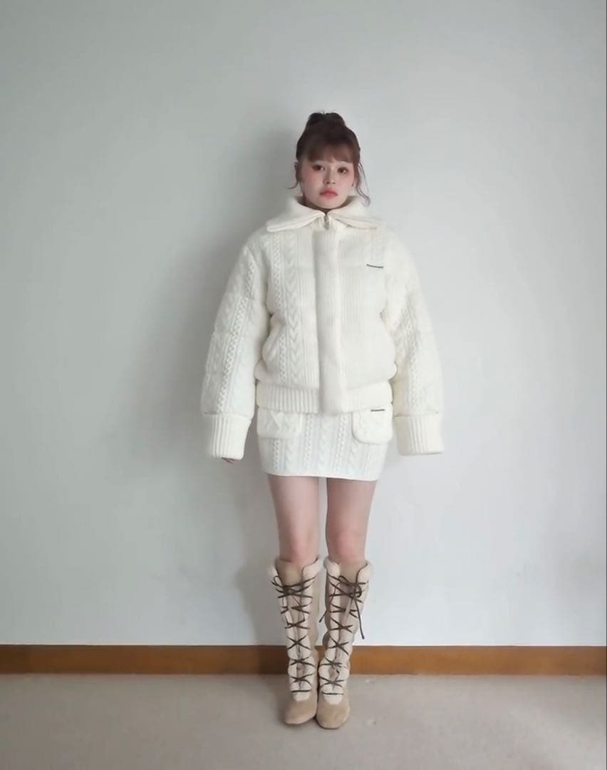 2点セットMary quilting knit jacket pants