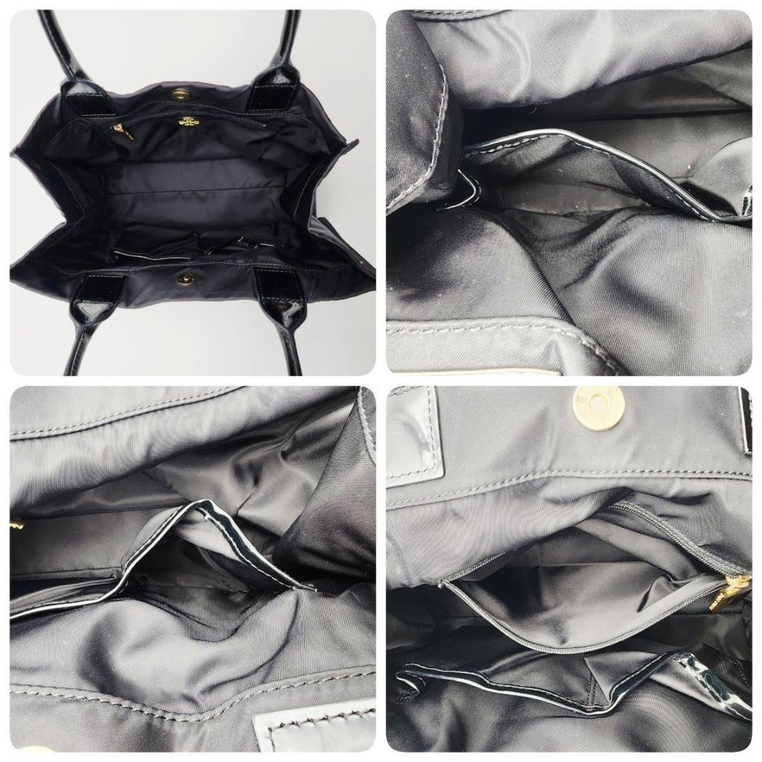 TORY BURCH トリーバーチ トートバッグ ロゴ エナメル ナイロン