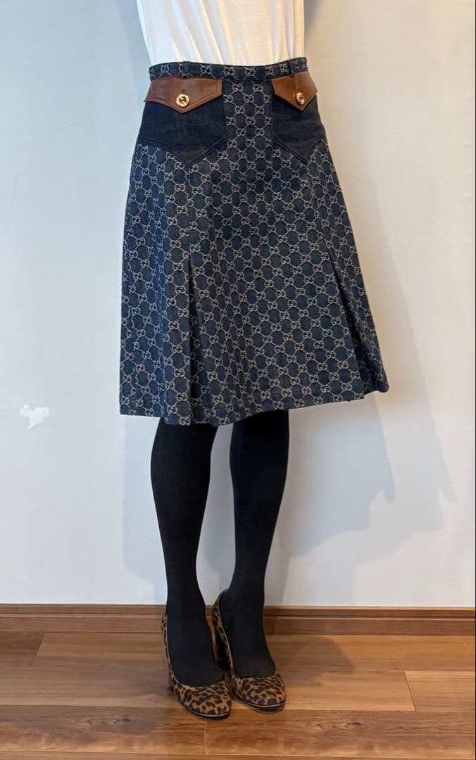 入手困難！グッチ GGデニムスカート　超美品 サイズ40