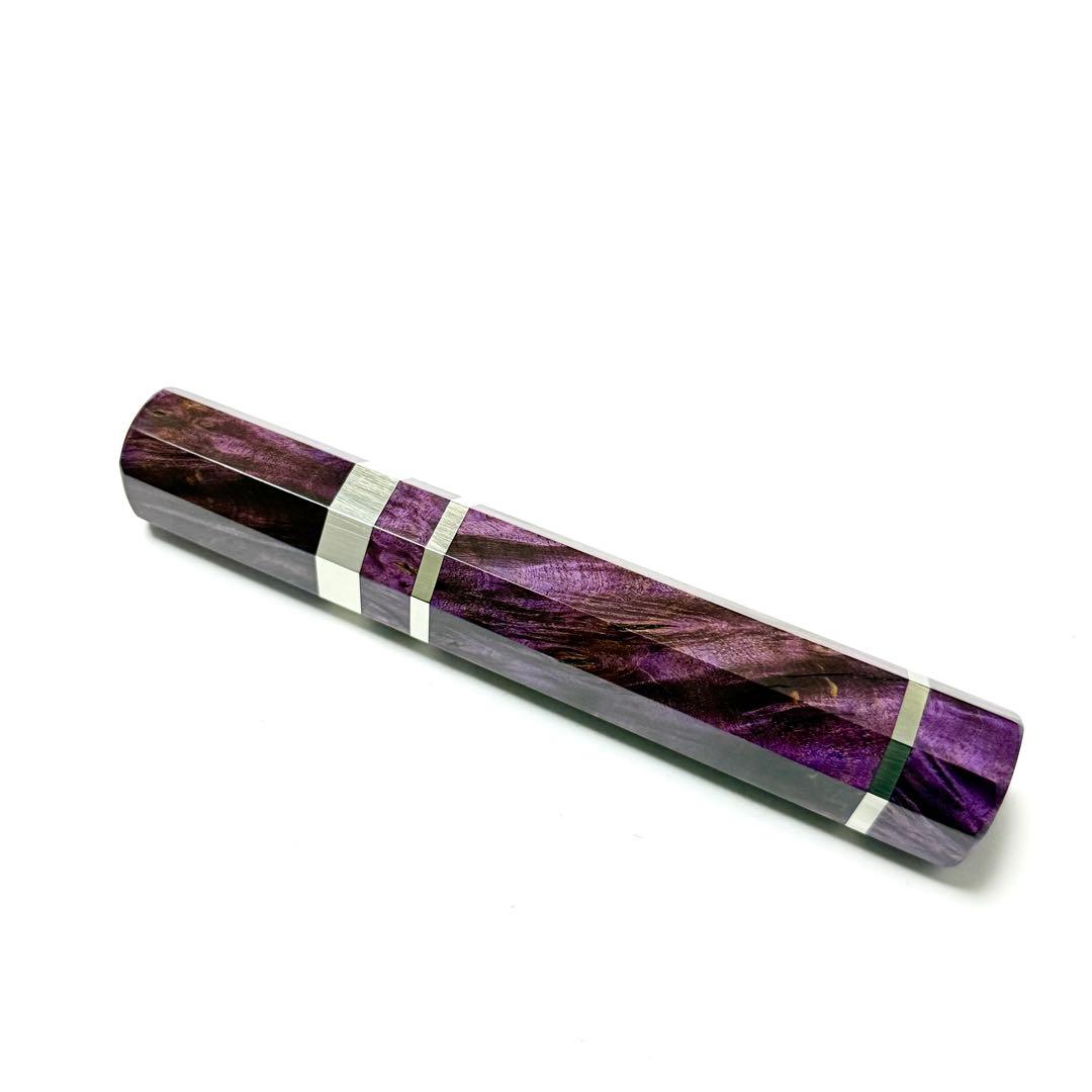 三段銀巻 牛刀240 手作り 包丁の柄 牛刀8寸 スタビライズドウッド八角柄