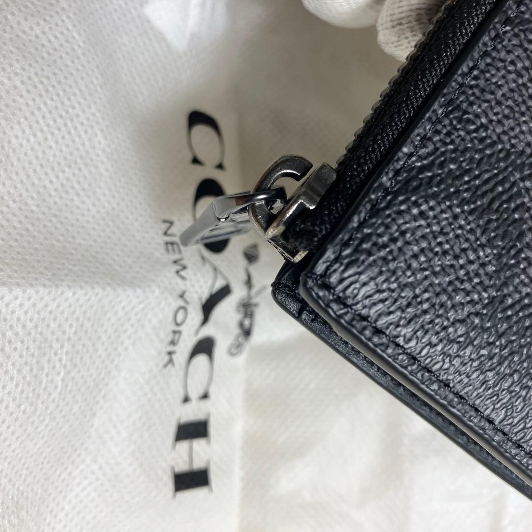 未使用品 COACH ケース シグネチャー チャコール リング付き