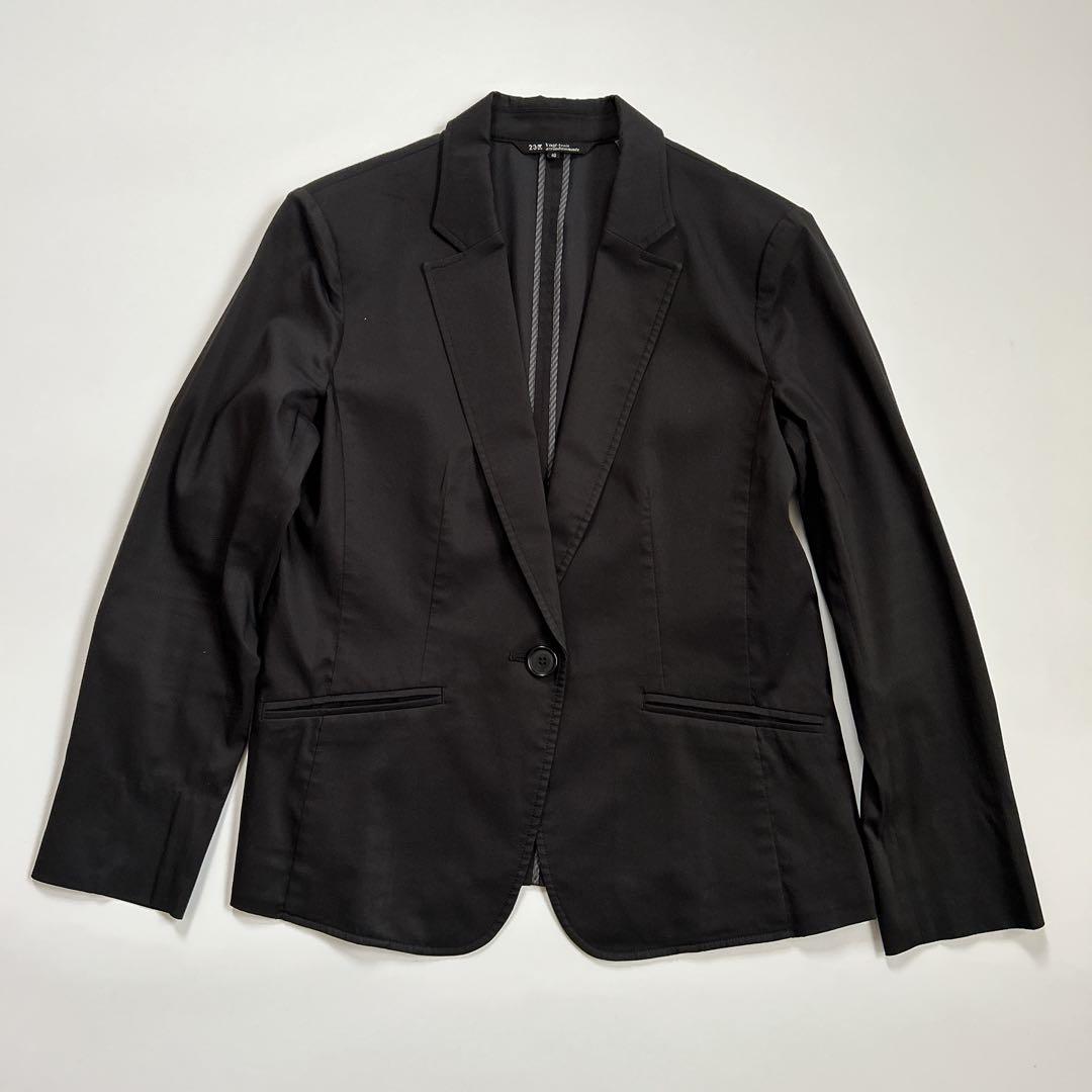 良品♡23区　テーラードジャケット　パンツスーツ　背抜き　黒　40