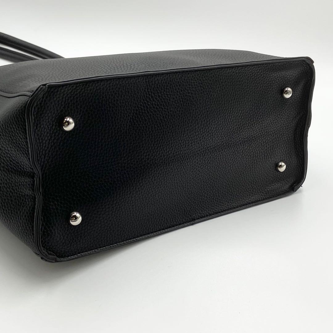 未使用級　SHIPS ヴァーティカル トートバッグ　メンズ　レザー　ブラック