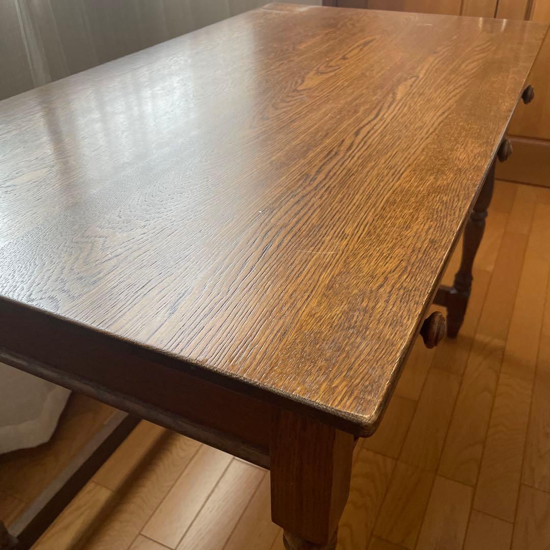 【美品】葉山ガーデン 葉山家具 クラシック ナラ材 一枚板 学習机 デスク104