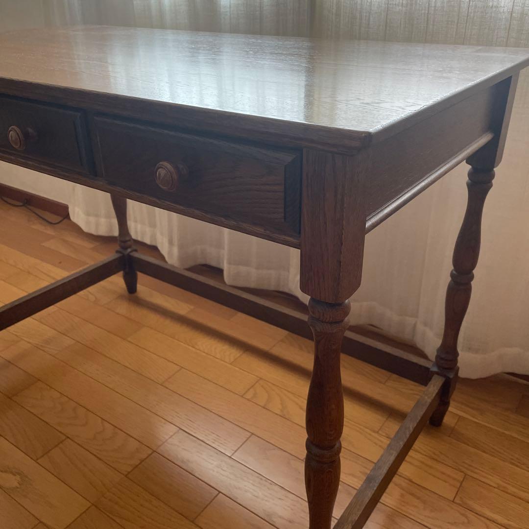 【美品】葉山ガーデン 葉山家具 クラシック ナラ材 一枚板 学習机 デスク104