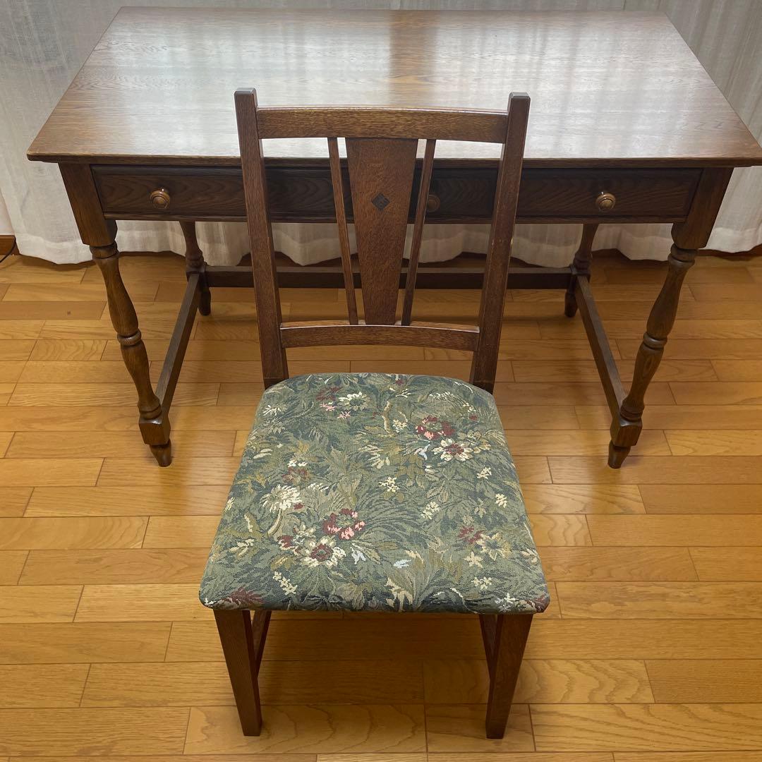 【美品】葉山ガーデン 葉山家具 クラシック ナラ材 一枚板 学習机 デスク104