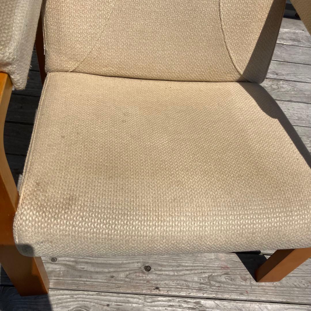 北欧レトロ 木製フレーム アームチェア 一人掛けソファ ロビーチェアファブリック