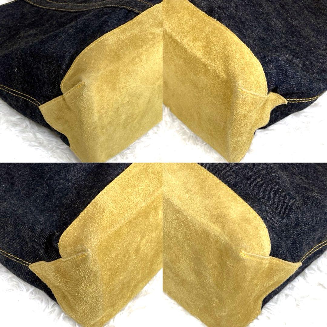 【極美品】クッシュマン リバーシブル デニム チェック トートバッグ ラージ