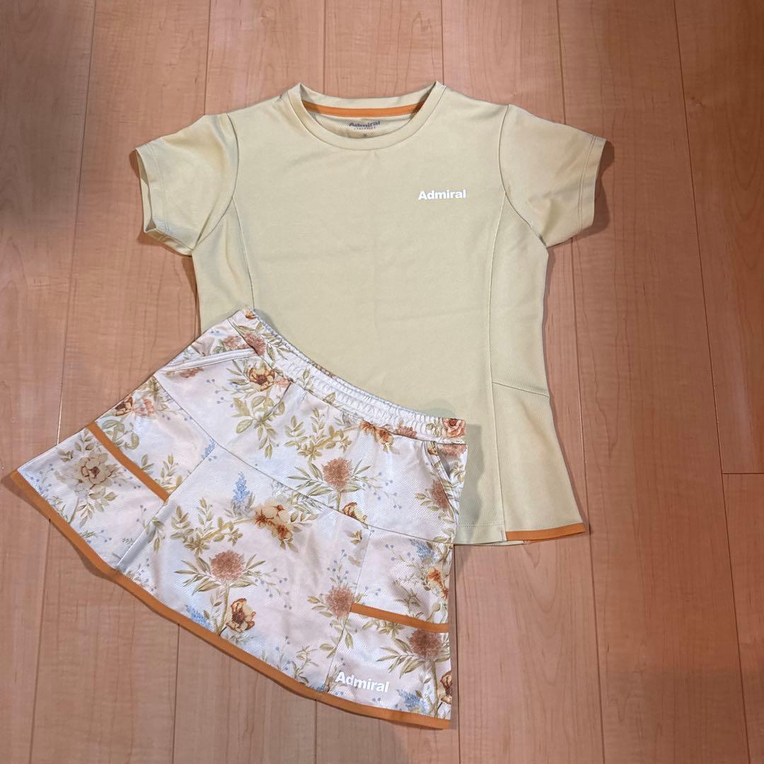 Admiral テニスウェア ライトイエロー 花柄スカート