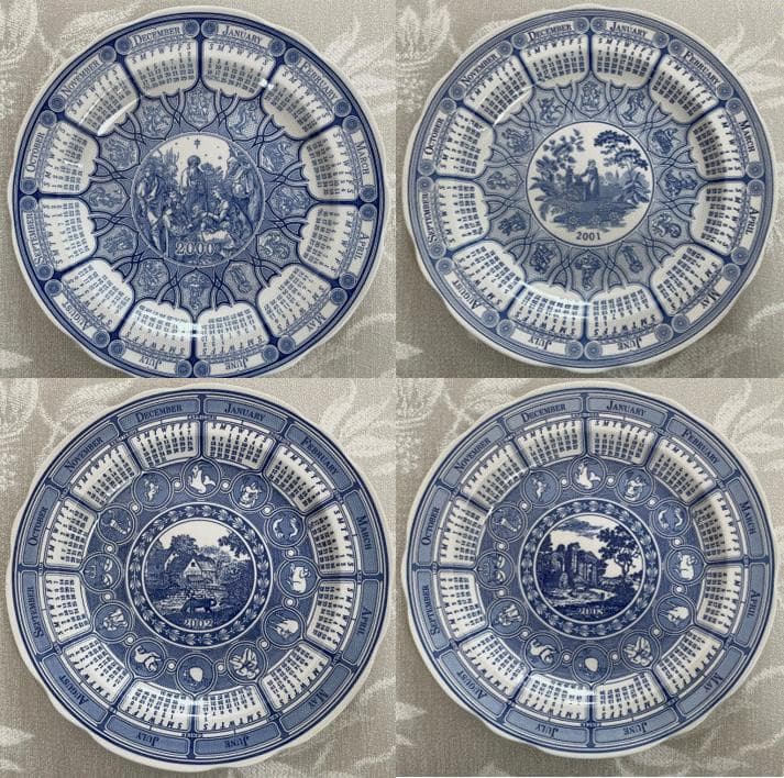 未使用スポード ブルーイタリアン カレンダープレート(1996-2005）10枚