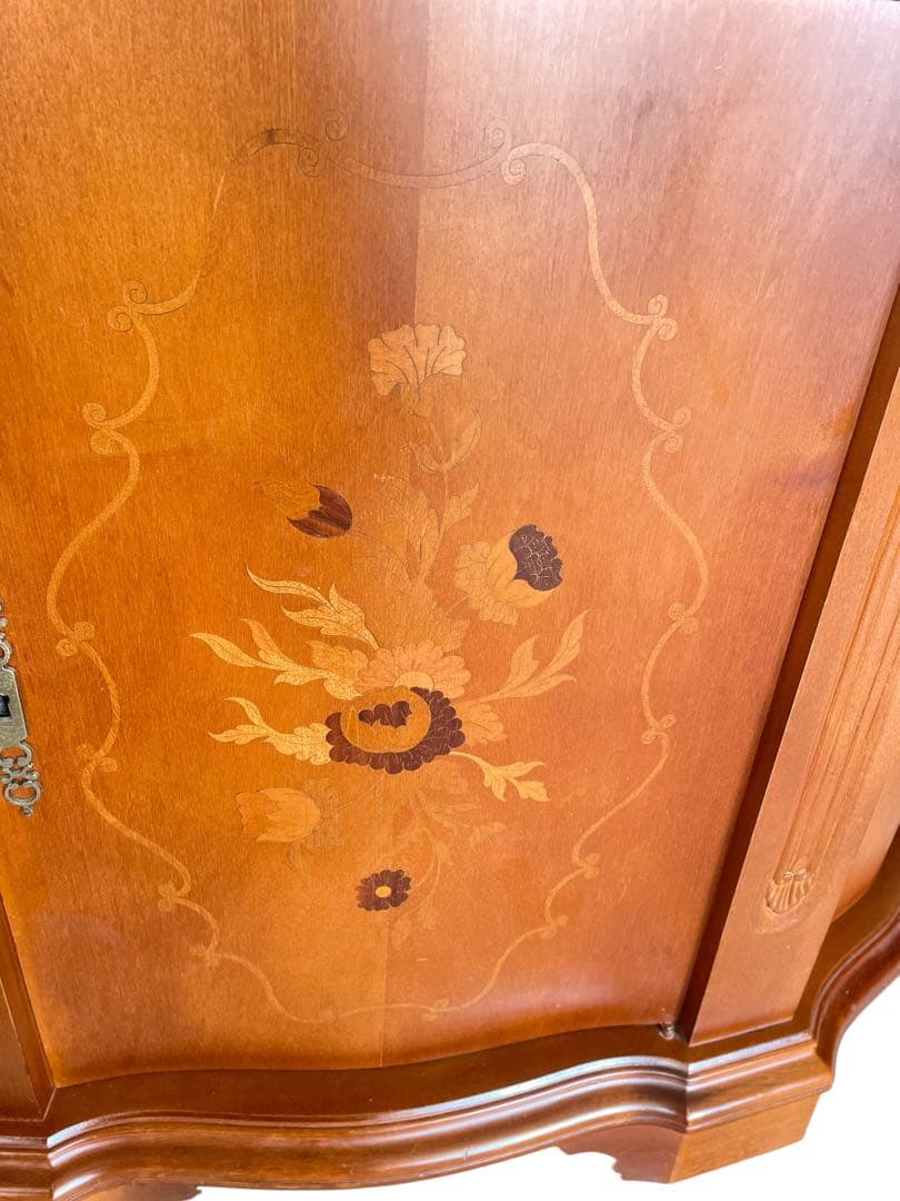 HR563 イタリア 象嵌細工 コンソールキャビネット 鍵3本付 サイドボード