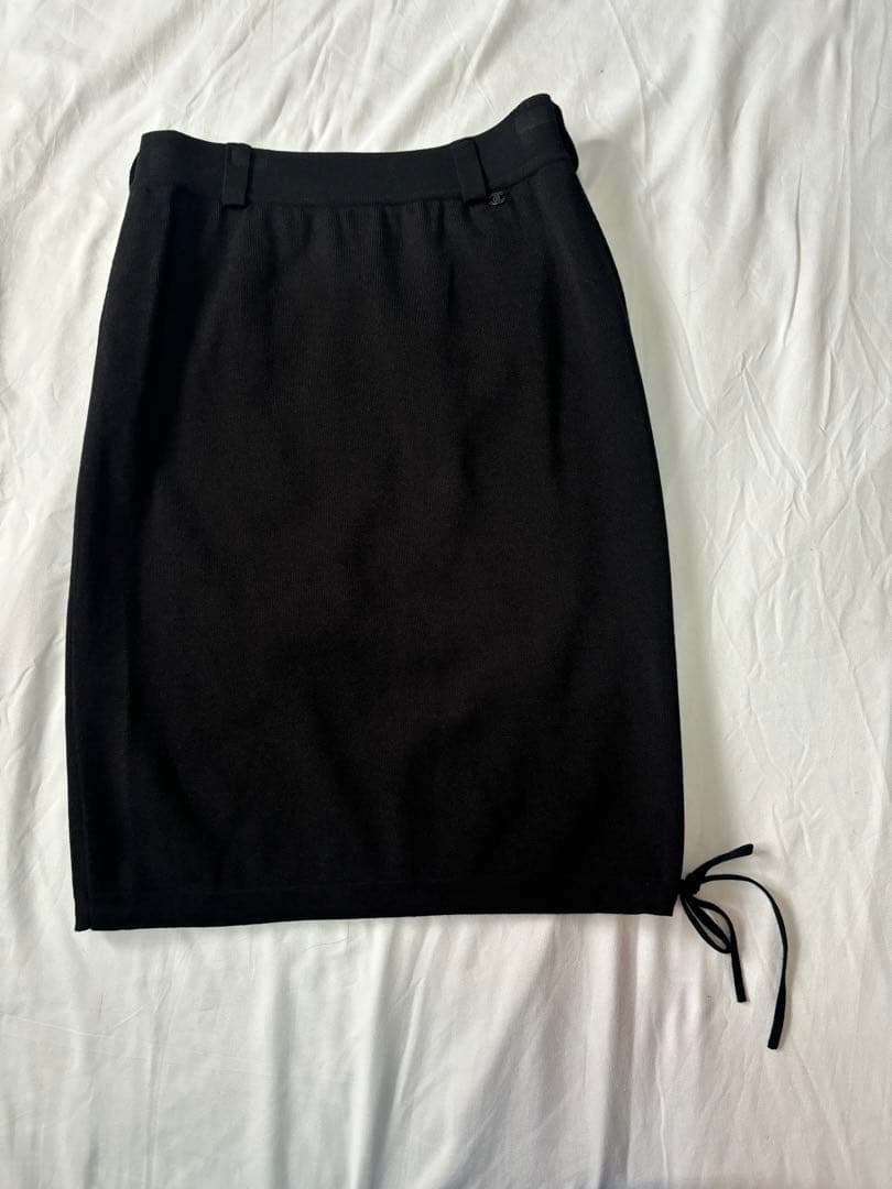 CHANELシャネル　ストレッチジャージータイトスカート　黒38