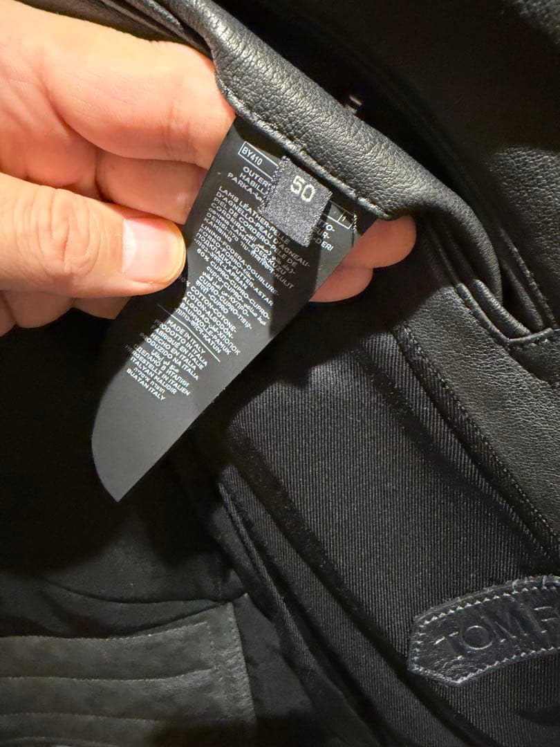 TOMFORDアイコンバイカー　セミダブルライダースジャケット