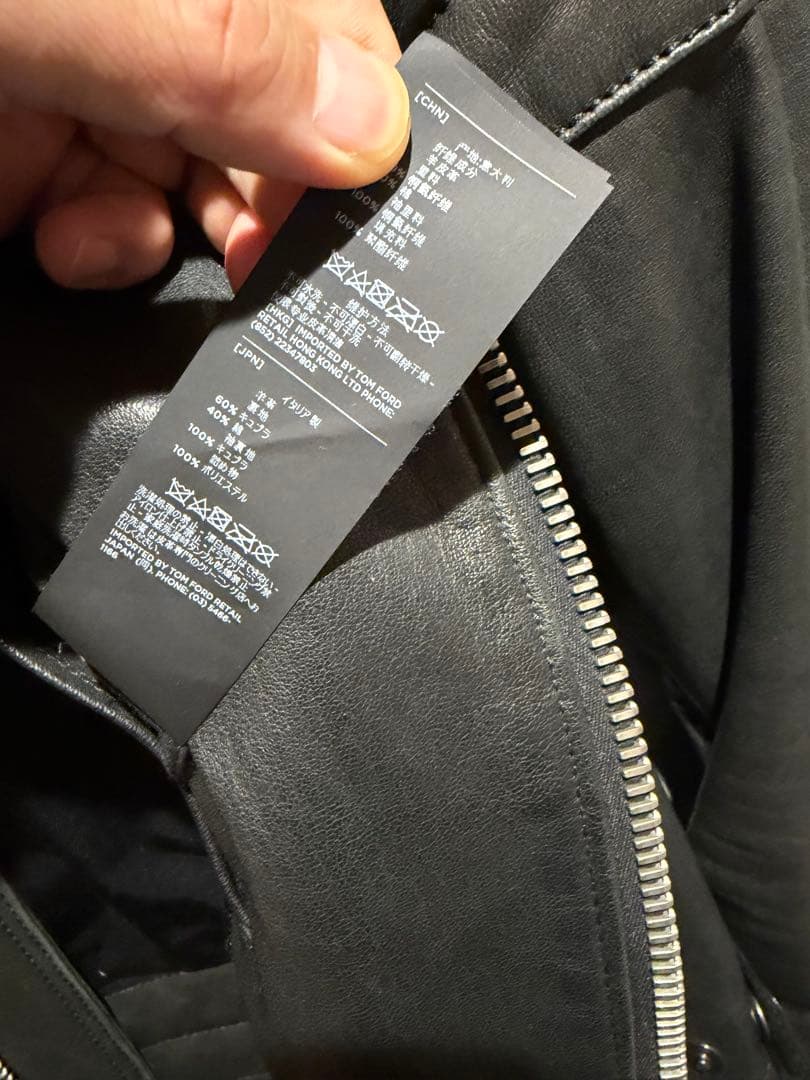 TOMFORDアイコンバイカー　セミダブルライダースジャケット