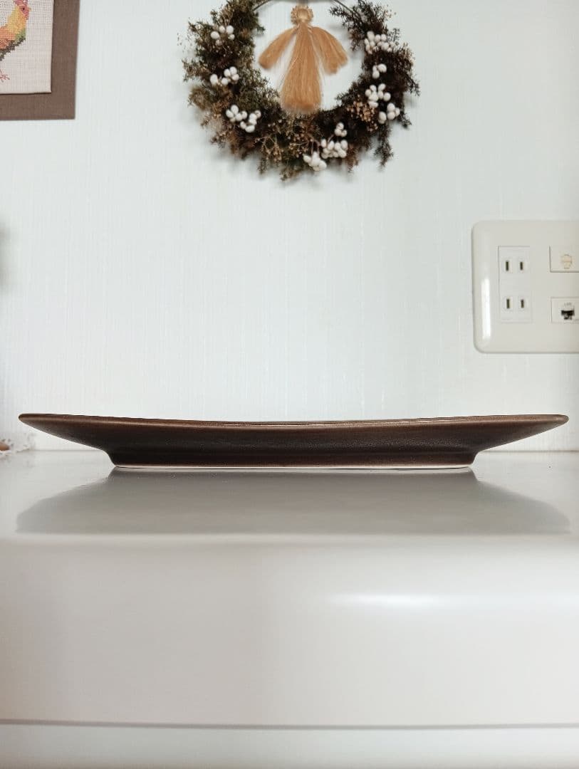 クイストゴー　ブラウンアズール　ウンブラ　オーバル　スクエア　大皿　美品