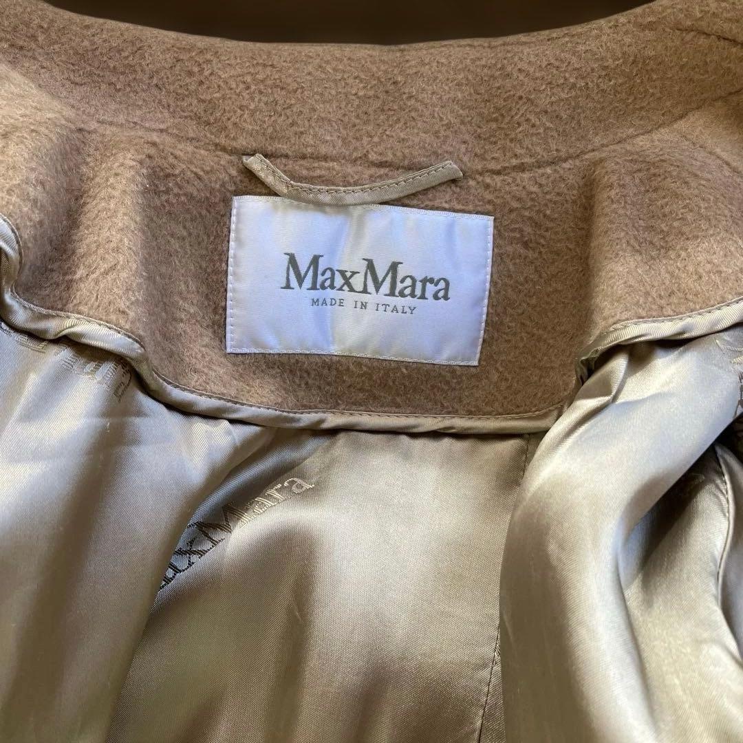 極美品MaxMaraマニュエラ ロングコート白タグキャメル100 XS 34