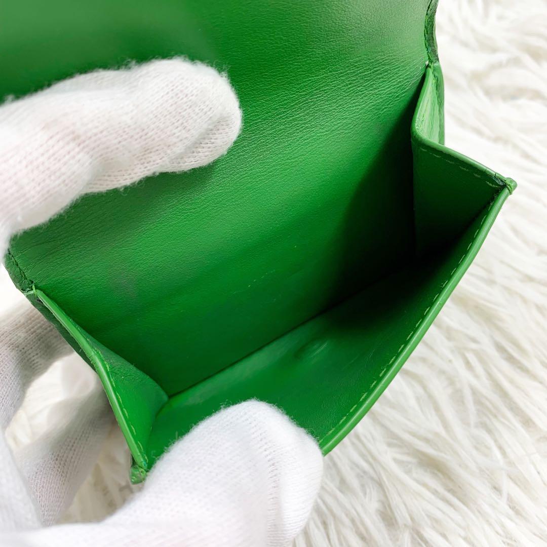 【✨美品✨】ボッテガヴェネタ 三つ折り財布 デボス イントレチャート パラキート