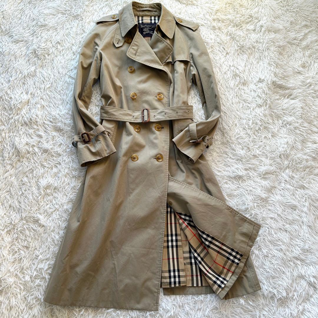 バーバリー　トレンチコート　ベルト付き　メンズ　　ベージュ　英国製　M相当