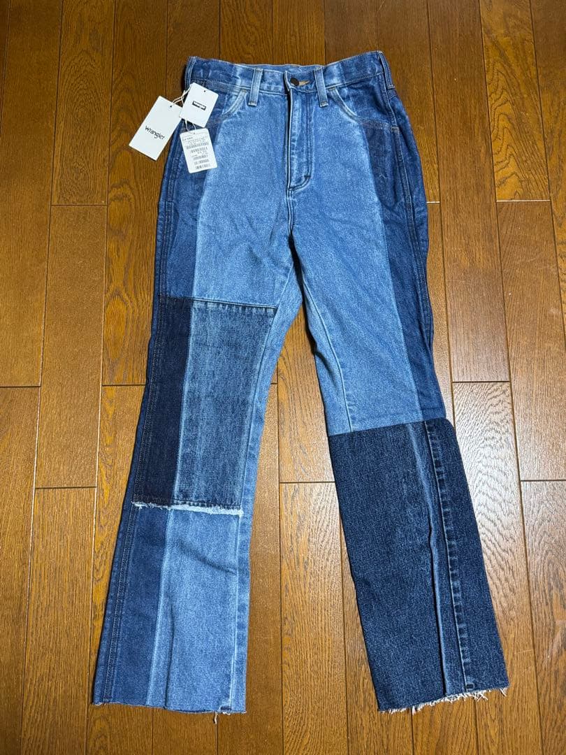 新品未使用　Wrangler ラングラー　フレアデニム　パッチワーク　S