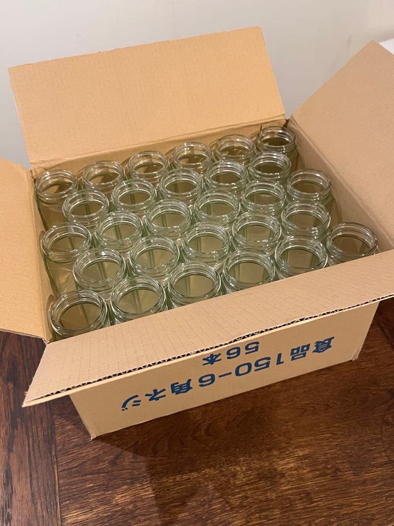 手作りジャムなど販売用に適、6角ガラス瓶 168本