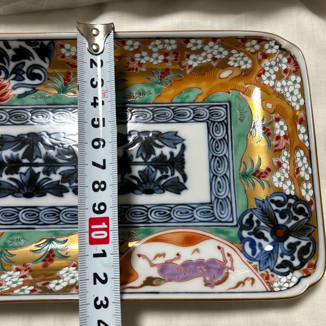 龍峰　角皿　長皿　5枚組　金彩