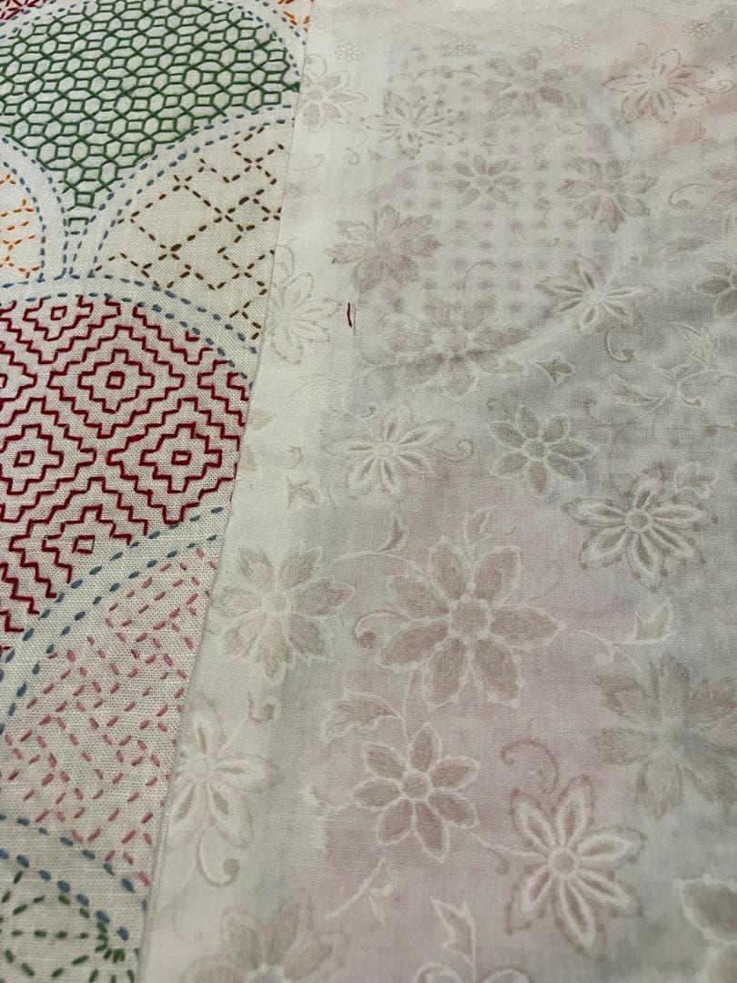 ホビーラホビーレ♡ 刺し子のサンプラークロス《青海波》　完成品