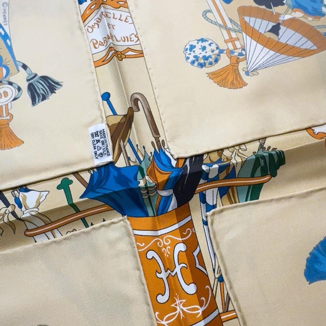 ◇エルメス◇カレ90/スカーフ/雨傘と日傘/シルク/タグ付/HERMES