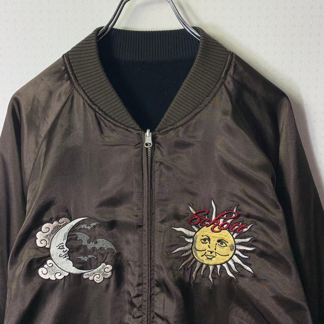 SCHOTT ベルベットリバーシブルスーベニアジャケット L 別珍 スカジャン