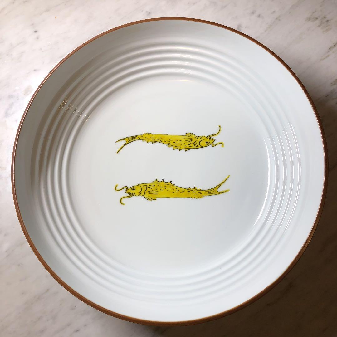 魯山人 写し 色絵双魚文 深大皿