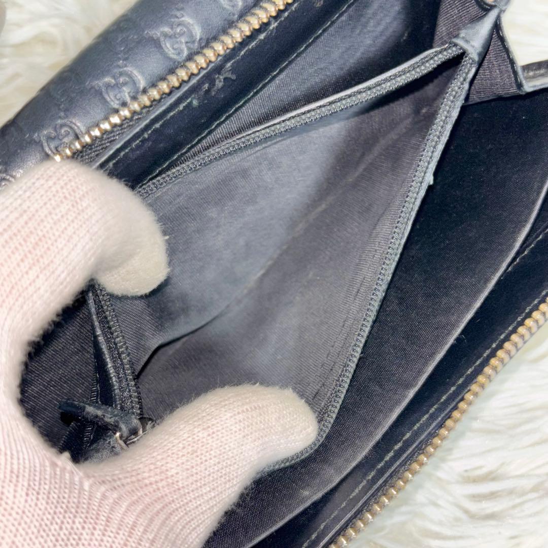 極美品✨グッチ　長財布　オーガナイザー　マイクロシマ　ラウンドファスナー