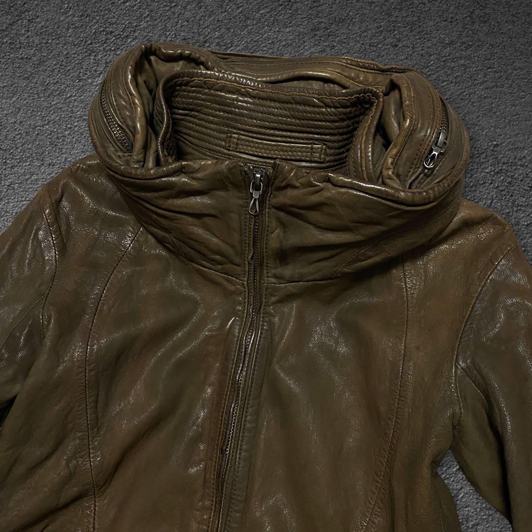 ジャケット・アウター goa Bono big hooded leather jacket