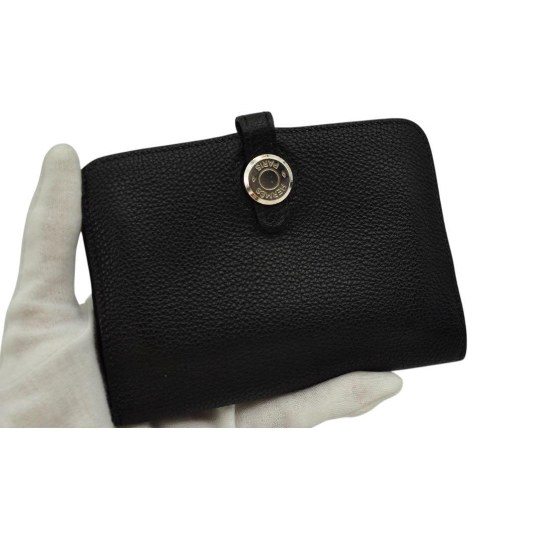 HERMES ドゴン コンパクト ブラック 二つ折り財布 □H刻印