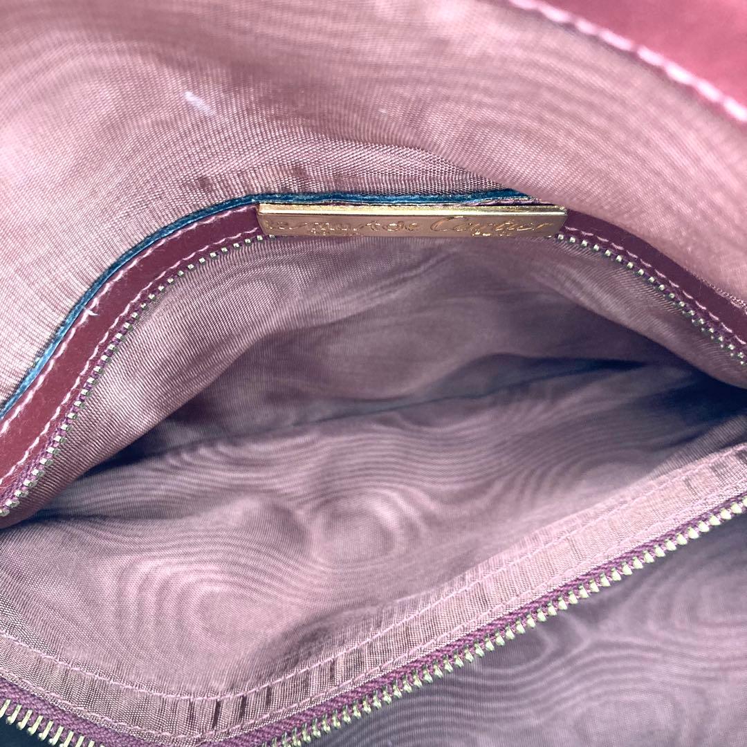 カルティエ ミニボストンバッグ マストライン ハンドバッグ ボルドー 自立