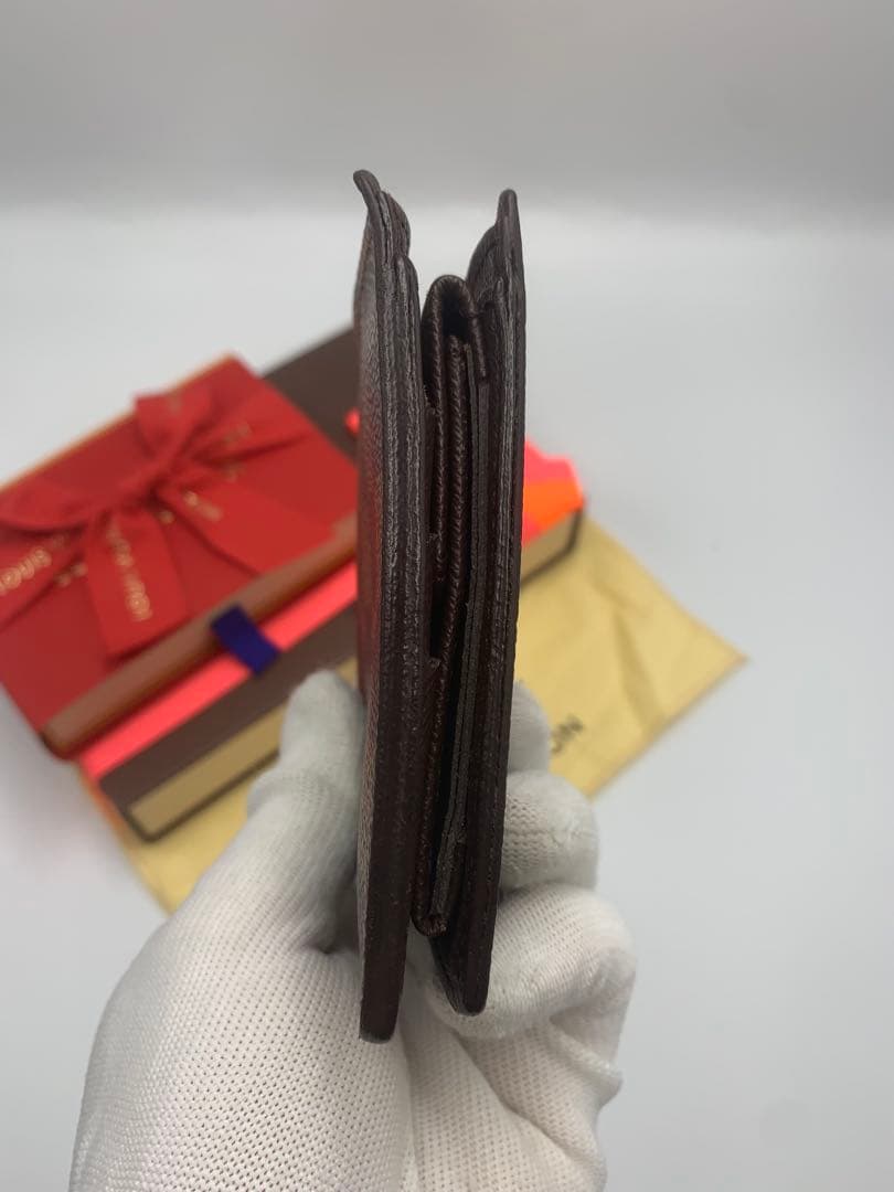 美品】LOUISVUITTON ヴィトン　ダミエ　マルコ　二つ折り財布 P55