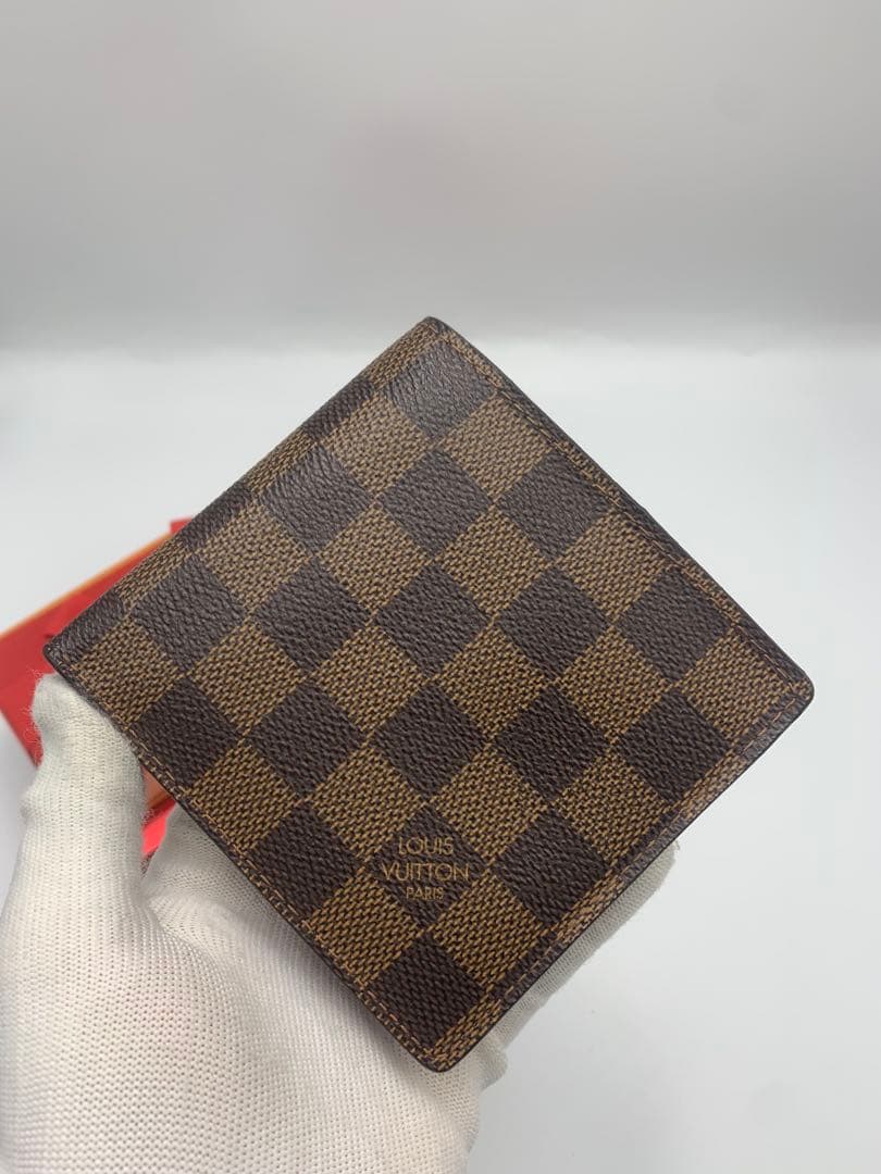美品】LOUISVUITTON ヴィトン　ダミエ　マルコ　二つ折り財布 P55