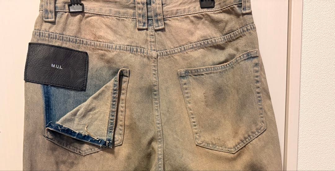 【セール】M.U.L ダメージ汚し加工デニム《2回のみ着用》