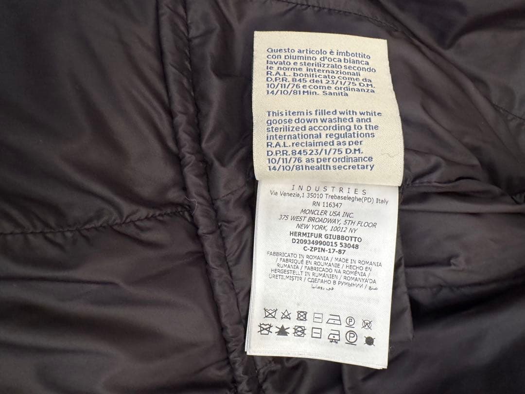 【美品】モンクレール　エルミファー　0　ダウン　希少リアルファー