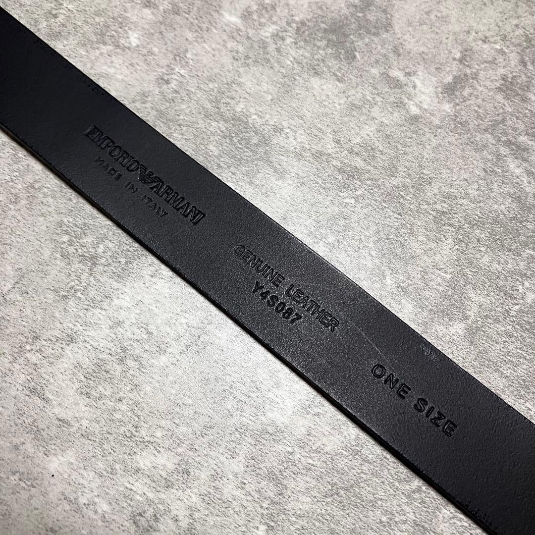 【新品未使用】　エンポリオアルマーニ　ベルト　イーグルバックル　レザー　ブラック