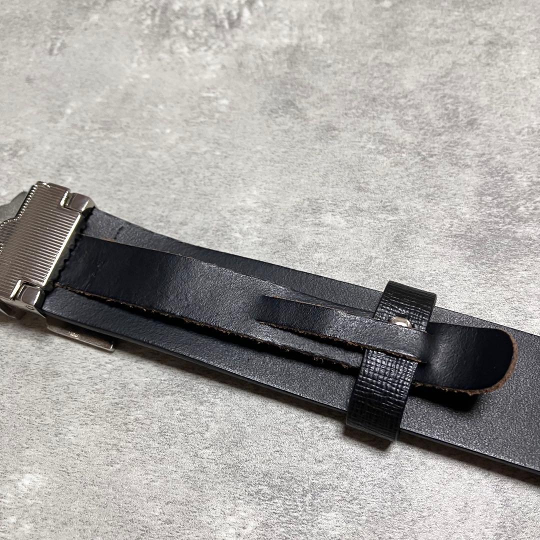 【新品未使用】　エンポリオアルマーニ　ベルト　イーグルバックル　レザー　ブラック