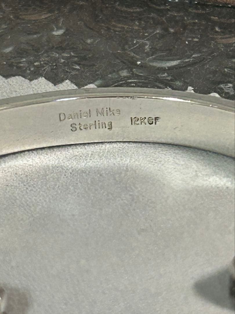 ナバホ　シルバー バングル 925 スターリング12K Daniel Make