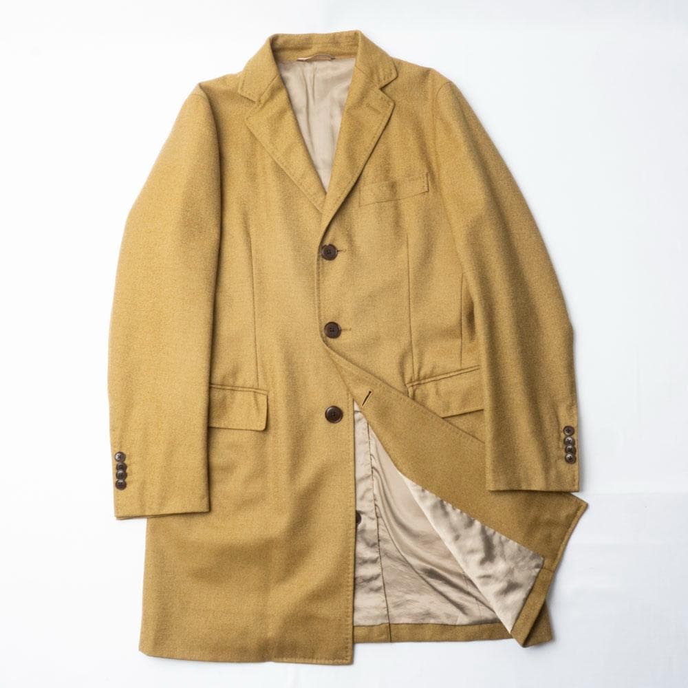 ロロピアーナ生地『アローズGLR』チェスターコート M メンズ 管理1214