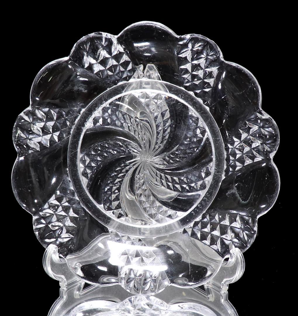 オールド・バカラ 1880年珍品 セルポンティーヌ花型プレート 皿 アンティーク