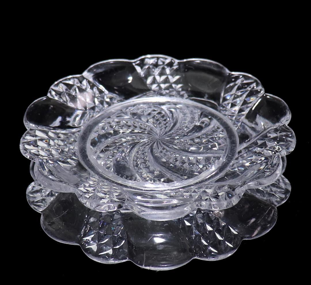 オールド・バカラ 1880年珍品 セルポンティーヌ花型プレート 皿 アンティーク