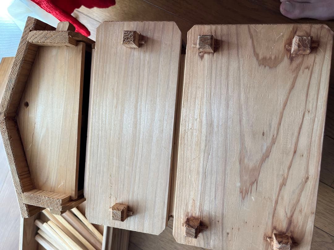 【値下げ】美品オーダーメイド角型せいろ蒸し蒸籠蒸し器ハンドメイド天然木