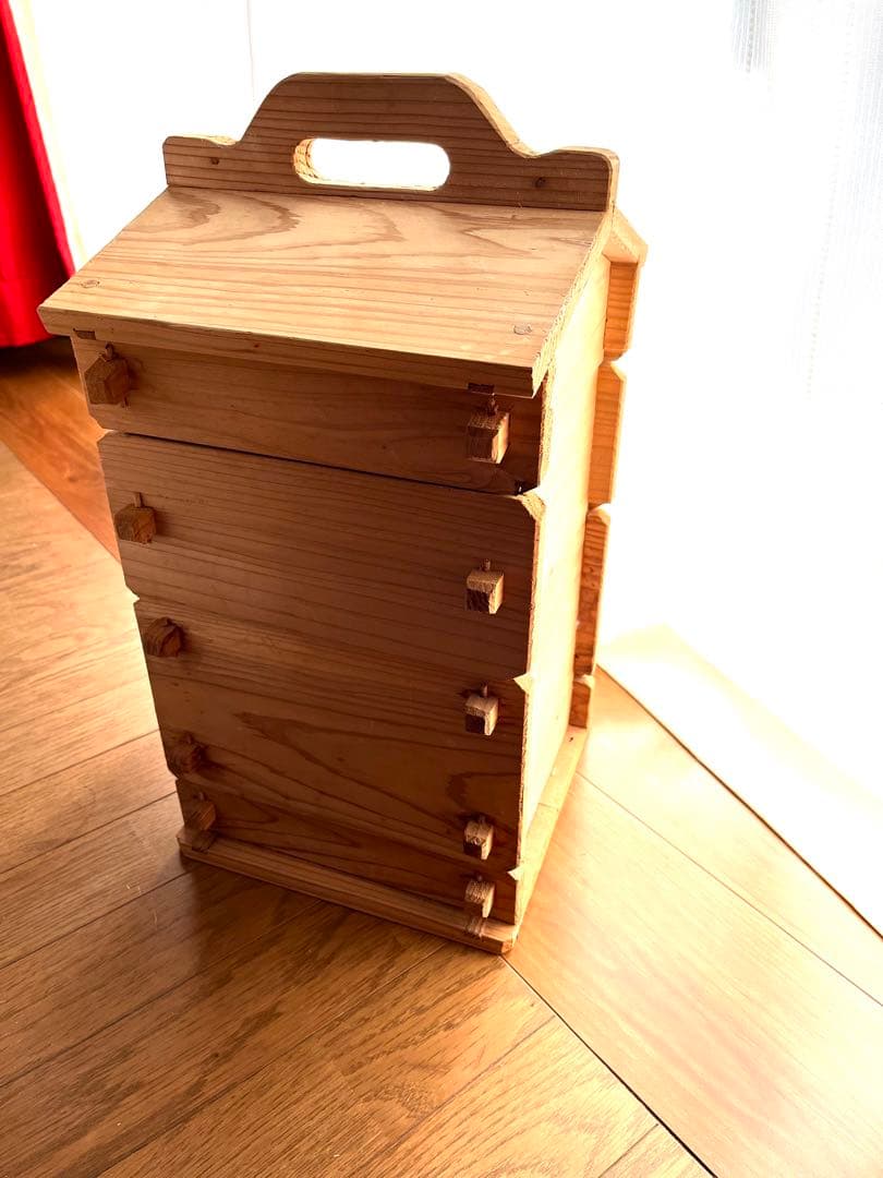 【値下げ】美品オーダーメイド角型せいろ蒸し蒸籠蒸し器ハンドメイド天然木