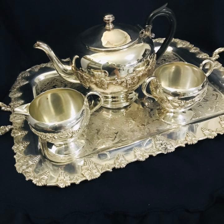 ウィリアムロジャース　純銀P 葡萄柄　ティーセット