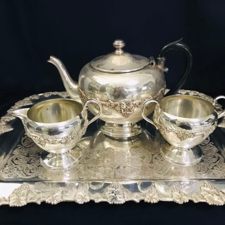 ウィリアムロジャース　純銀P 葡萄柄　ティーセット